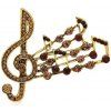 B-TOP Brošňa Husľový kľúč s notami Druh barvy: Šampáňo