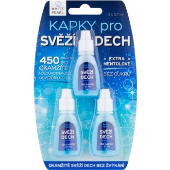 White Pearl Dental Care kvapky pre svieži dych (Without Sugar) 3 x 3,7 ml