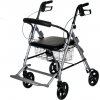 Rehafund Rf-616/s chodítko pre seniorov štvorkolesové skladacie OSLO PREMIUM sivé