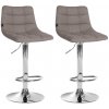 Sada 2 barových stoličiek Jerry fabric chróm, sivá
