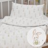 Biante Detské bavlnené posteľné obliečky do postieľky Sandra SA-401 Zajačiky na bielom Do postieľky 90x120 a 40x60 cm