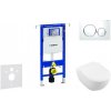 Geberit Duofix - Modul na závesné WC s tlačidlom Sigma20, biela/lesklý chróm + Villeroy Boch - WC a doska, DirectFlush, SoftClose, CeramicPlus 111.355.00.5 NI4