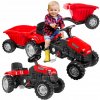 Pilsan 07316C Traktor šliapací s valníkom červený