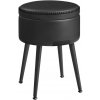 | Kožený taburet CORE čierny | LOM005B01
