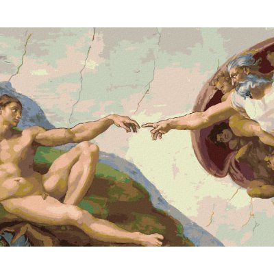 Zuty Diamantové maľovanie STVORENIE ADAMA MICHELANGELO 40 x 50 cm vypnuté plátno na rám