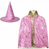 Čarodejnícky plášť s klobúkom ružový