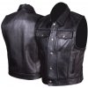 L&J KM007 pánska kožená vesta s golierom L
