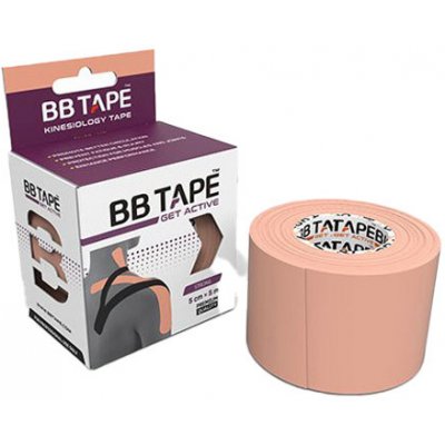 BB Tape H2O vodeodolný kineziologický tejp 5 cm x 5 m, farba: béžová