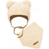 Zimná dojčenská čiapočka so šatkou na krk New Baby Teddy bear béžová, veľ. 74 (6-9m)