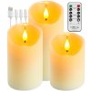 3 KS SVIEČKA SADA LED SVIEC EFEKT PLAMEŇA PRÍRODNÝ VOSK USB S DIAĽKOVÝM OVLÁDANÍM