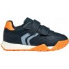 Chlapčenská voľnočasová obuv Geox, J RANN-E tmavo modrá,Oranžová,Svetlomodrá,Biela 24
