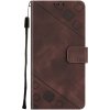 Peňaženkové puzdro Embossing Pattern Square hnedé – Motorola Moto G13 / G23 / G53 5G