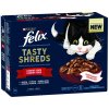 Purina Felix Tasty Shreds Lahodný výber v šťave, hovädzie, kura, kačka a morka 12 x 80 g