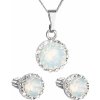 Strieborná súprava s kryštálmi Swarovski elements 39352.7 biela opálové