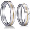 Steel Wedding Snubné prstene z chirurgickej ocele SPPL028 veľkosť: 59 so zirkónmi