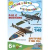 Papierový model - P-51 C Mustang a Spitfire F Mk IXc
