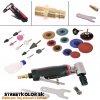 Profesionálna pneumatická stopková brúska s 3+6mm klieštinou a ROLOC systémom KolorTech AT-7034B s príslušenstvom (KOLORTECH 7034B-MSK AIR ANGLE DIE GRINDER WITH 3+6mm COLLET and ROLOC SYSTEM)