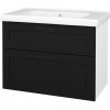 Dreja Umyvadlová skrinka PORTO SZZ2 80 - N01 Biela lesk / Úchytka T37 / M17 Čierna mat