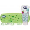 CHICCO Sada kefka s puzdrom pasta Vždy usmiata zelená 12m+