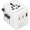 Canyon OnTour 20, univerzálny cestovný adaptér pre 200 krajín, 20W, 2xUSB-C / 1xUSB-A CNS-TA20W1005W - Cestovný adaptér