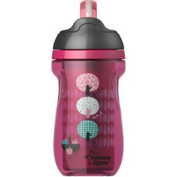 Tommee Tippee Netečúci termohrnček so slamkou Explora 260ml 12m + ružový