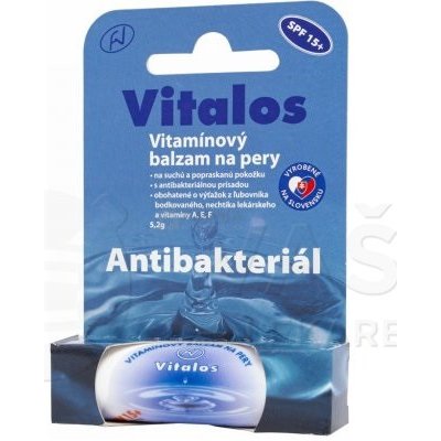 Vitalos Balzam na pery SPF15+ Antibakteriálny tyčinka na pery 5,2 g