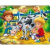 Puzzle Deti na farme s kravičkou Larsen BM5-ZZ