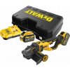 DCG460X2 DEWALT AKU 54V ÚHLOVÁ BEZUHLÍKOVÁ BRUSKA FLEXVOLT 230MM,2 X 9,0 AH BATERIE, NABÍJEČKA, KUFR