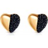 Náušnice srdce SAVICKI: žlté zlato, zirkóny - B-K-K1068-00190-585-Z