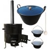 Home Cook kotol na guláš a zabíjačku smalt 80 L (1,2 mm), Home Cook kotlina 58 cm KOV, pokrievka 65 cm SMALT, vareška 60 cm SMREK, Home Cook kotlíky na guláš servírovacie smalt 0,8 l 2 ks BLACK