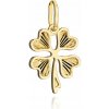 Jemný zlatý prívesok 585 14kt štvorlístok pre šťastie na retiazku 0.72g