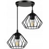 LEDLUX Závesné svietidlo Urban Cage – moderné čierne loftové osvetlenie s dvoma svetelnými bodmi Typ: Typ 1