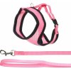Postroj s vodítkom Harms 36-48cm ružový Flamingo