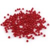Plastové voskové koráliky / perly Glance Ø4 mm červená tm. 10g