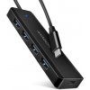 AXAGON HUE-C1C, 4x USB 5Gbps TRAVEL hub, USB-C napájací konektor, kábel USB-C 19cm HUE-C1C
