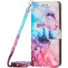 PROTEMIO 56746 ART MARBLE Peňaženkový kryt s remienkom Motorola Moto E13 BLUE PURPLE