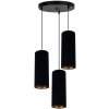 HEXE | Luster na lanku AVALO 3xE27/60W/230V pr. 35 cm čierna | HX0083