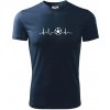 Ekg futbal loptu - Pánske tričko Fantasy športové - 3XL ( Tmavomodrá (veľmi tmavá - skoro čierna) )