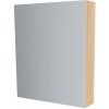 Mereo, Mereo Kúpeľňová zrkadlová skrinka 60 cm, galerka, 2 x dvierka, Multidecor, Dub Sand Barbera, MER-CN798G62DSB1