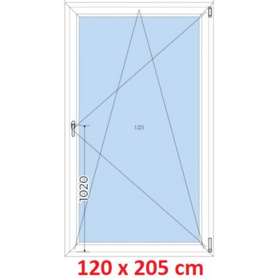 Soft Plastové okno 120x205 cm, otváravé a sklopné