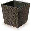 PROSPERPLAST Kvetináč FURU SQUARE LOW ECO WOOD 24cm kávový