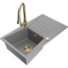 Mexen Cesar žulový kuchynský drez s 1 oddelením a odkvapkávačom, šedý - 6514-71-670101-50