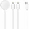 Kábel na iPhone 3in1 USB-C na 2 x Lightning / Apple Watch 3W 2A