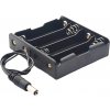 Batériový box pre 4 kusy 18650 batérií, 14.8V, 5.5x2.1mm