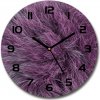 Sklenené nástenné hodiny okrúhle Ružový kožuch fi 30 cm