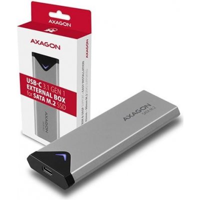 AXAGON EEM2-U3C, USB-C 3.2 Gen 1 - M.2 SATA SSD kovový box, délka 42 až 80 mm Axagon