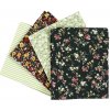 Látka na patchwork - zelená - 4 ks - 45 x 55 cm