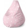 Sablio Sedací vak Pear Biele bodky na ružovej - 140 x 100 x 25 cm
