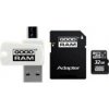 GOODRAM microSDHC karta 32GB M1A4 All-in-one (R:100/W:10 MB/s), UHS-I Class 10, U1 + Adapter + OTG card reader/čtečka