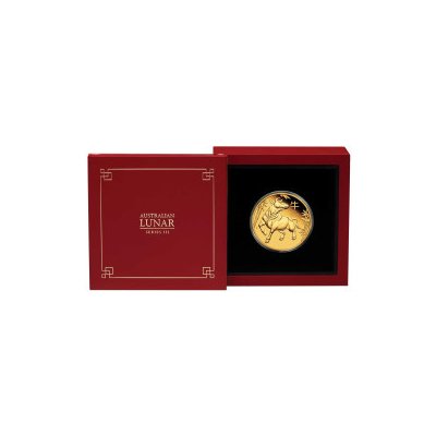 The Perth Mint zlatá minca minca Lunar Séria III rok Ox 2021 Proof 1 Oz